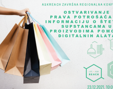 Završna konferencija projekta „Ostvarivanje prava potrošača na informaciju o prisustvu opasnih hemikalija u proizvodima u Srbiji i zemljama Zapadnog Balkana“